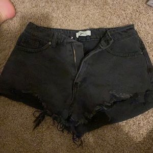 Forever 21 black jean booty shorts